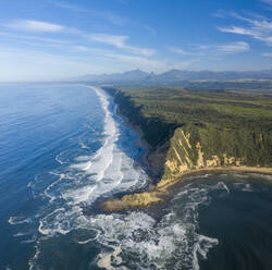 Aerial View of Gericke's point with waves and beach, Western Cape, South Africa. - AAEF15197