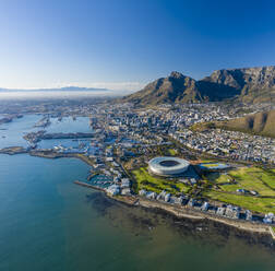 Aerial View of Cape Town Stadium and the city, Western Cape, Cape Town, South Africa. - AAEF15209