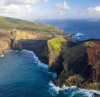 Aerial View of Vulcao dos Capelinhos, Norte Pequeno, Azores, Portugal. - AAEF15230