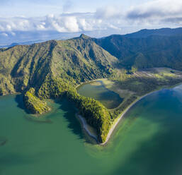 Aerial View of Agua de Alto and Lagoa do Fogo, Azores, Portugal. - AAEF15244