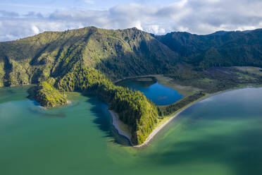 Aerial View of Agua de Alto and Lagoa do Fogo, Azores, Portugal. - AAEF15249