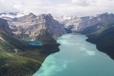 Aerial view of Hector Lake in Alberta, Canada. - AAEF15278