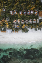 Luftaufnahme eines Luxusresorts am Strand von Tulum, Mexiko. - AAEF15282