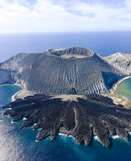 Aerial view of Isla san Benedicto, a volcanic island, Colima, Mexico. - AAEF15340
