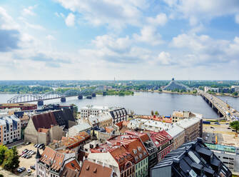 Altstadt und Fluss Daugava, Blick von oben, Riga, Lettland, Europa - RHPLF22771