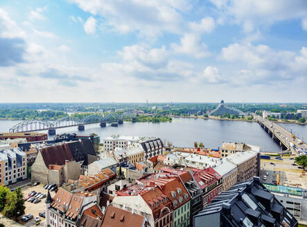 Old Town and Daugava River, elevated view, Riga, Latvia, Europe - RHPLF22771