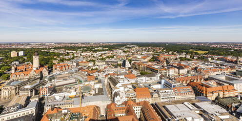 Deutschland, Sachsen, Leipzig, Luftaufnahme des Stadtzentrums - WDF06988