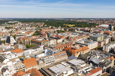 Germany, Saxony, Leipzig, Aerial view of city center - WDF06989