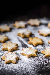 Studio shot of star shaped cookies with powdered sugar - SBDF04564