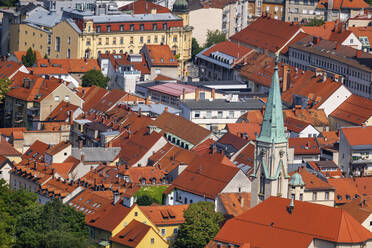 Slovenia, Savinja, Celje, Old town rooftops - ABOF00793