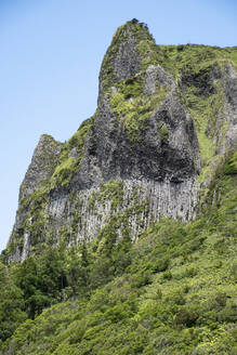 Portugal, Azores, Rocha dos Bordoes cliff on Flores Island - HLF01326