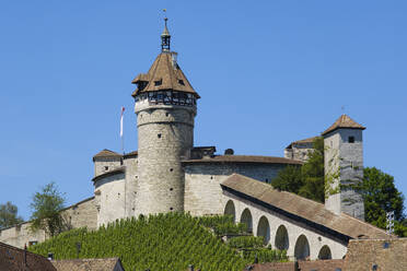 Schweiz, Kanton Schaffhausen, Schaffhausen, Außenansicht der Festung Munot im Sonnenlicht - WIF04567