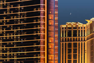 Shot of residential building at night in Las Vegas - ADSF36807