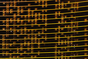 Full frame shot of residential building at night in Las Vegas - ADSF36808