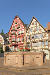 Half-timbered houses on the market square, Miltenberg, Lower Franconia, Bavaria, Germany, Europe - RHPLF22825