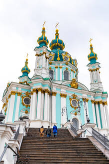 Die blaue orthodoxe St.-Andreas-Kirche, Kiew (Kiev), Ukraine, Europa - RHPLF22884