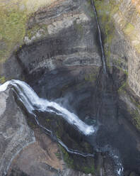 Aerial view of Granni waterfall (Haifoss) in Iceland. - AAEF15608