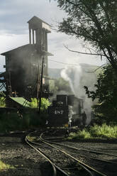 Vereinigte Staaten, New Mexico, Chama, Antike Dampflokomotive - TETF01740