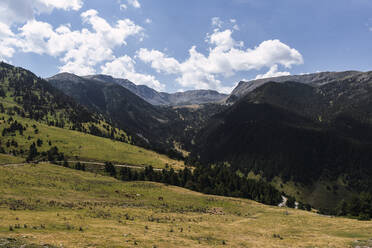 Scenic view of mountains on sunny day - PNAF04501