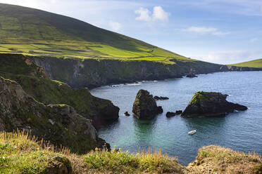 Irland, Küstenlinie der Dingle-Halbinsel im Frühling - FCF02094