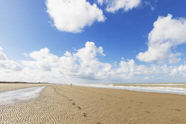 Belgium, West Flanders, De Haan, Clouds over sandy beach - GWF07555