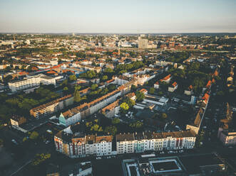 Luftaufnahme des Dortmunder Stadtbildes bei Sonnenuntergang - JOSEF13263