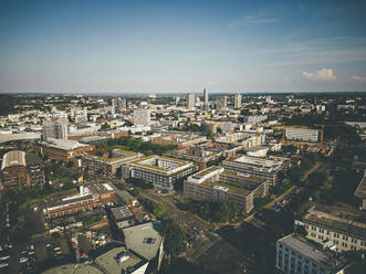 Essen cityscape under sky on sunny day seen from above - JOSEF13272