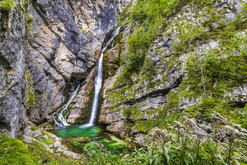 Slowenien, Langzeitbelichtung des Wasserfalls Slap Savica - STSF03506