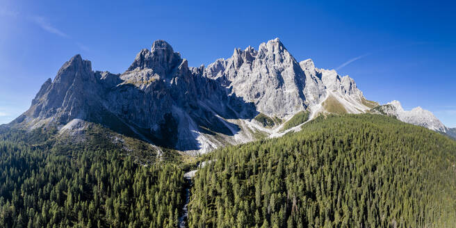 Italien, Trentino-Alto Adige/Südtirol, Drohnenpanorama der Sextener Rotwand - STSF03527