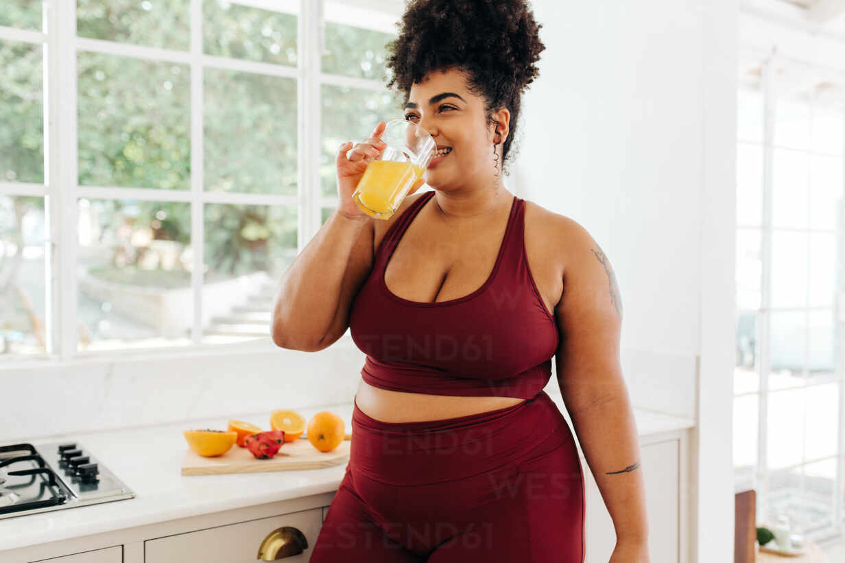 Body positive woman looking at the camera as she confidently