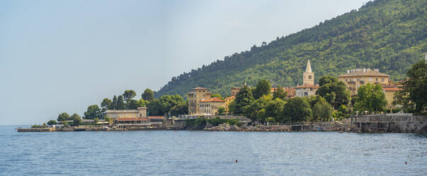 View of Lovran village and Adriatic Sea, Lovran, Kvarner Bay, Eastern Istria, Croatia, Europe - RHPLF23167