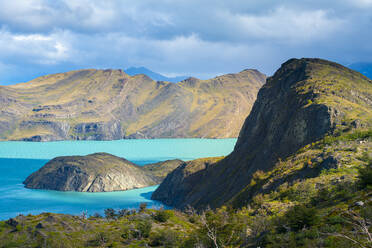 Mountains around Nordenskjold lake, Torres del Paine National Park, Patagonia, Chile, South America - RHPLF23295