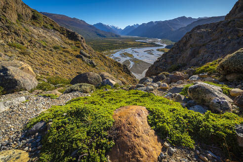 Panoramablick vom Mirador Rio de las Vueltas, Nationalpark Los Glaciares, UNESCO-Weltkulturerbe, Patagonien, Argentinien, Südamerika - RHPLF23380