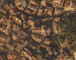 Aerial view of Porrera village, Tarragona, Spain. - AAEF16048