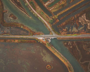 Aerial view of a road in the Venetian Laguna, Venezia, Italy. - AAEF16127