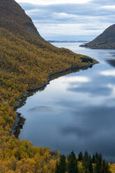 Tranquil scene of fjord amidst mountain - AMNF00049