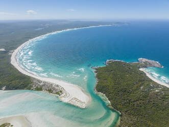 Aerial view of Bellanger beach and the endless coastline, Western Australia, Australia. - AAEF16451