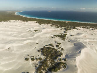 Aerial view of Mullet Lake Nature Reserve with sand dunes, Western Australia, Australia. - AAEF16475