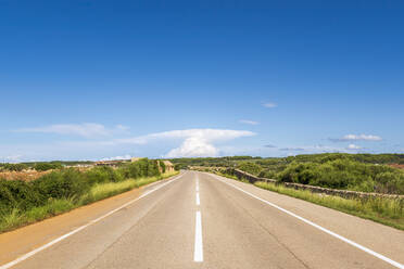 Spain, Balearic Islands, Menorca, Cami de Cala Morell road in summer - SMAF02321