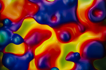 3D render of purple and orange bubbling liquid - GCAF00196