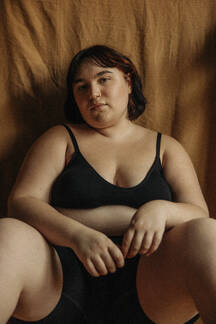 Portrait of attractive ebony lingerie model Stock Photo