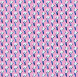 Pattern of origami chrysanthemums against pink background - GIOF15674