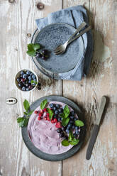 Studio shot of vegan cashew cake with berry fruits - EVGF04157