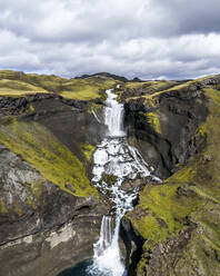 Aerial view of Ofaerufoss waterfall, Iceland. - AAEF17026