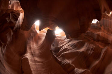 Breathtaking view of uneven curvy walls of Antelope Canyon illuminated with sunlight in Arizona, USA - ADSF41780