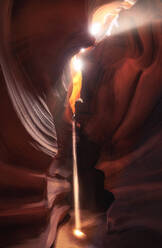 Breathtaking view of uneven curvy walls of Antelope Canyon illuminated with sunlight in Arizona, USA - ADSF41783