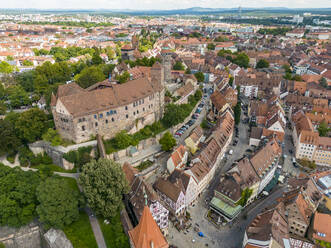 Germany, Bavaria, Nuremberg, Aerial view of Nuremberg Castle and surrounding old town - TAMF03688