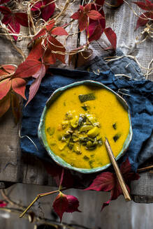 Schüssel Lauchsuppe mit Kürbis - SBDF04583