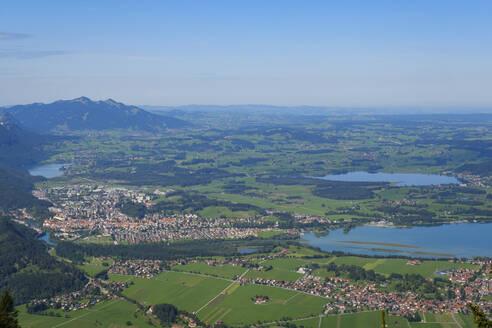 Ariel view of Schwangau and Fussen towns near lakes - WIF04660
