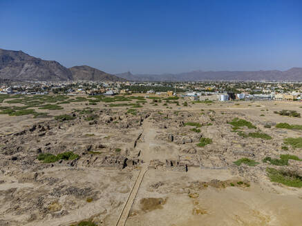 Luftaufnahme der archäologischen Stätte Al-Ukhdud in Najran, Saudi-Arabien - RUNF04737